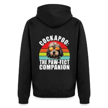 Cockapoo Gifts - Unisex Premium Bio Zip Hoodie - Schwarz - Hinten - Nico (187cm)