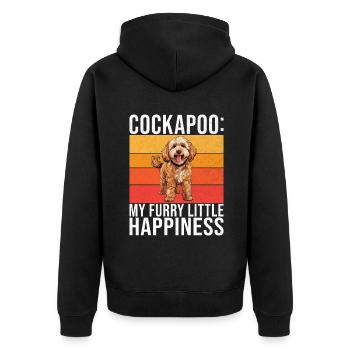 Cockapoo Gifts - Unisex Premium Bio Zip Hoodie - Schwarz - Hinten - Nico (187cm)
