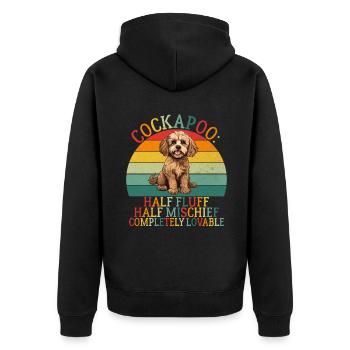 Cockapoo Gifts - Unisex Premium Bio Zip Hoodie - Schwarz - Hinten - Nico (187cm)