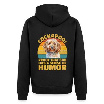 Cockapoo Gifts - Unisex Premium Bio Zip Hoodie - Schwarz - Hinten - Nico (187cm)