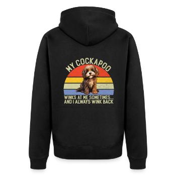 Cadeaux Cockapoo - Veste à capuche bio Premium Unisexe - noir - Dos - Nico (187cm)