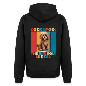 Cockapoo Gifts - Unisex Premium Bio Zip Hoodie - Schwarz - Hinten - Nico (187cm)
