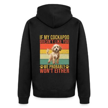 Cockapoo Gifts - Unisex Premium Bio Zip Hoodie - Schwarz - Hinten - Nico (187cm)