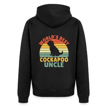 Cockapoo Gifts - Unisex Premium Bio Zip Hoodie - Schwarz - Hinten - Nico (187cm)