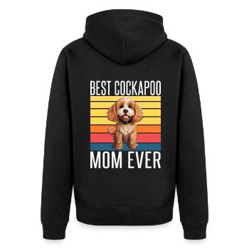 Cockapoo Gifts - Unisex Premium Bio Zip Hoodie - Schwarz - Hinten - Nico (187cm)