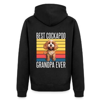 Cockapoo Gifts - Unisex Premium Bio Zip Hoodie - Schwarz - Hinten - Nico (187cm)