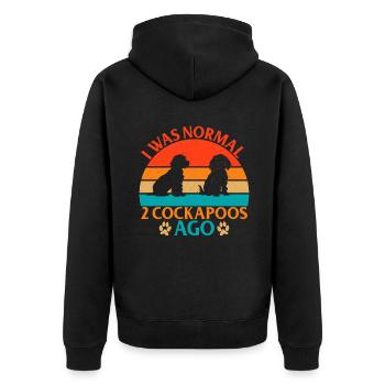 Cockapoo Gifts - Unisex Premium Bio Zip Hoodie - Schwarz - Hinten - Nico (187cm)