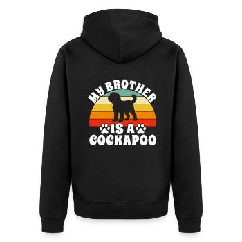 Cockapoo Gifts - Unisex Premium Bio Zip Hoodie - Schwarz - Hinten - Nico (187cm)