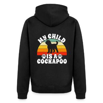 Cockapoo Gifts - Unisex Premium Bio Zip Hoodie - Schwarz - Hinten - Nico (187cm)