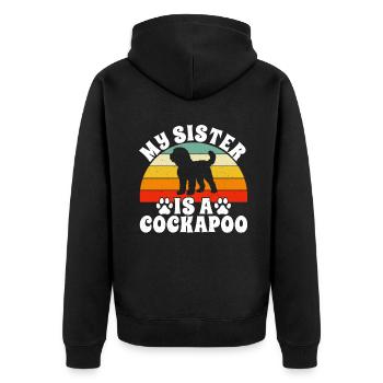 Cockapoo Gifts - Unisex Premium Bio Zip Hoodie - Schwarz - Hinten - Nico (187cm)
