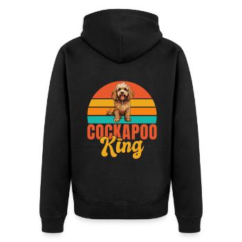Cockapoo Gifts - Unisex Premium Bio Zip Hoodie - Schwarz - Hinten - Nico (187cm)