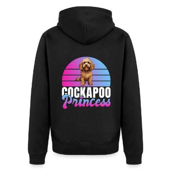 Cockapoo Gifts - Unisex Premium Bio Zip Hoodie - Schwarz - Hinten - Nico (187cm)