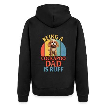 Cockapoo Gifts - Unisex Premium Bio Zip Hoodie - Schwarz - Hinten - Nico (187cm)