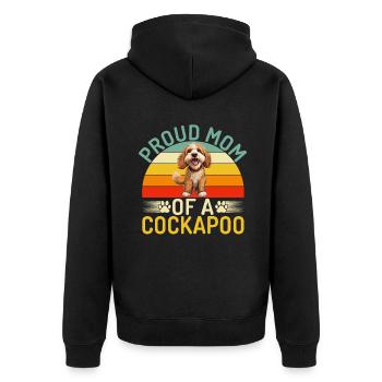 Cockapoo Gifts - Unisex Premium Bio Zip Hoodie - Schwarz - Hinten - Nico (187cm)
