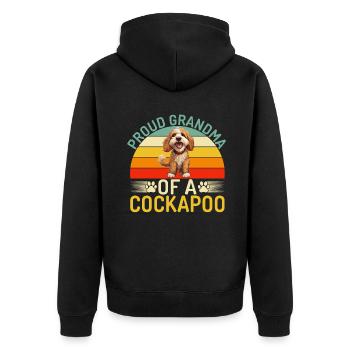Cockapoo Gifts - Unisex Premium Bio Zip Hoodie - Schwarz - Hinten - Nico (187cm)