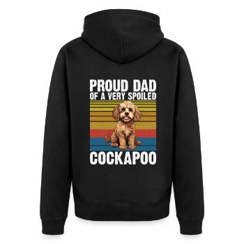 Cockapoo Gifts - Unisex Premium Bio Zip Hoodie - Schwarz - Hinten - Nico (187cm)