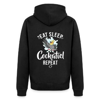 Cadeaux de calopsitte - Veste à capuche bio Premium Unisexe - noir - Dos - Nico (187cm)