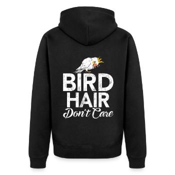 Cockatiel Gifts - Unisex Premium Bio Zip Hoodie - Schwarz - Hinten - Nico (187cm)