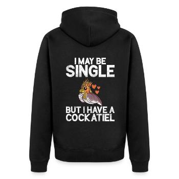 Cockatiel Gifts - Unisex Premium Bio Zip Hoodie - Schwarz - Hinten - Nico (187cm)