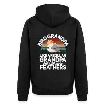 Cockatiel Gifts - Unisex Premium Bio Zip Hoodie - Schwarz - Hinten - Nico (187cm)