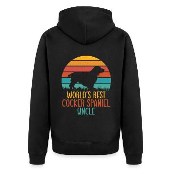 Cocker Spaniel Gifts - Unisex Premium Bio Zip Hoodie - Schwarz - Hinten - Nico (187cm)