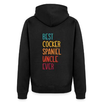 Cocker Spaniel Gifts - Unisex Premium Organic Zip Hoodie - black - Back - Nico (187cm)