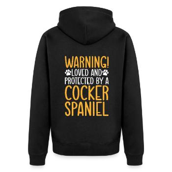 Cocker Spaniel Gifts - Unisex Premium Bio Zip Hoodie - Schwarz - Hinten - Nico (187cm)