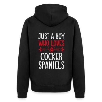 Cadeaux Cocker Spaniel - Veste à capuche bio Premium Unisexe - noir - Dos - Nico (187cm)
