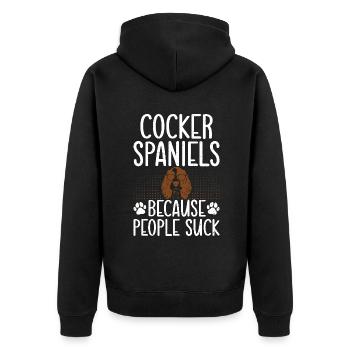 Cadeaux Cocker Spaniel - Veste à capuche bio Premium Unisexe - noir - Dos - Nico (187cm)