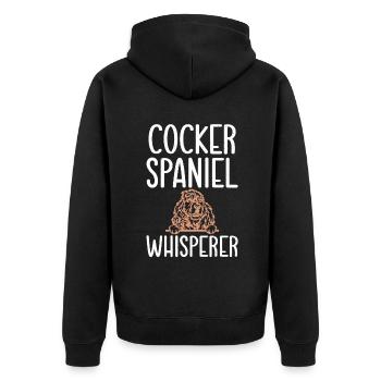 Cocker Spaniel Gifts - Unisex Premium Bio Zip Hoodie - Schwarz - Hinten - Nico (187cm)