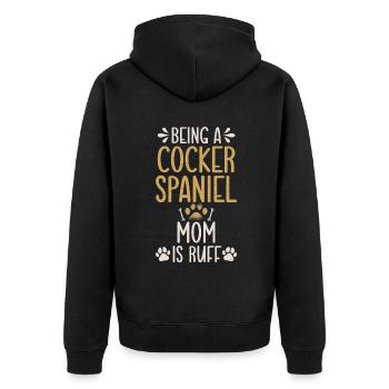 Cocker Spaniel Gifts - Unisex Premium Organic Zip Hoodie - black - Back - Nico (187cm)