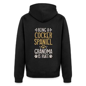 Cocker Spaniel Gifts - Unisex Premium Organic Zip Hoodie - black - Back - Nico (187cm)