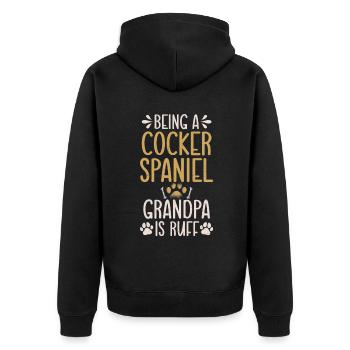 Cocker Spaniel Gifts - Unisex Premium Organic Zip Hoodie - black - Back - Nico (187cm)