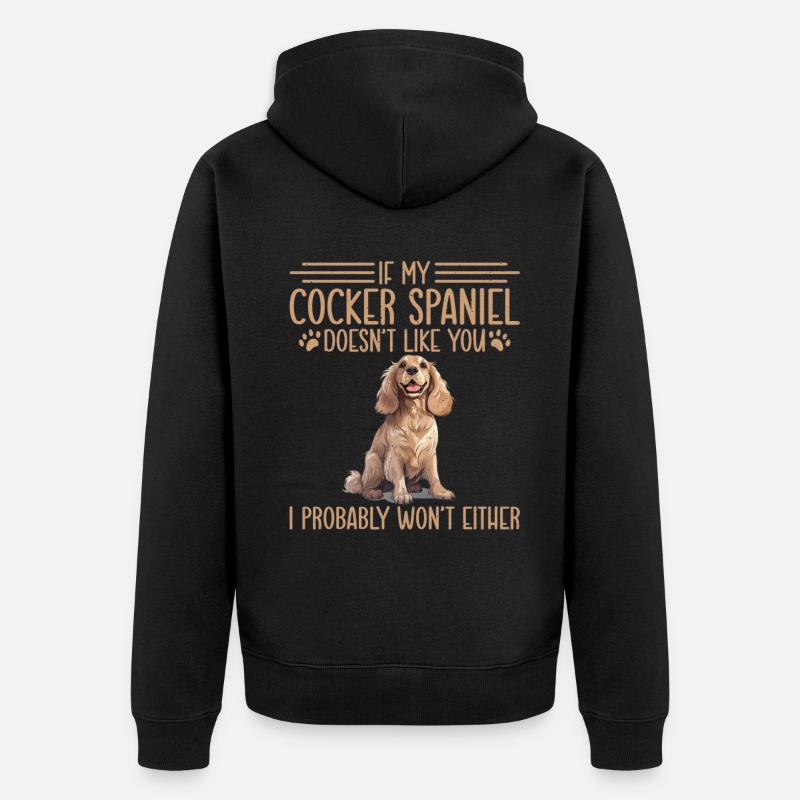 Cadeaux Cocker Spaniel - Veste à capuche bio Premium Unisexe - noir