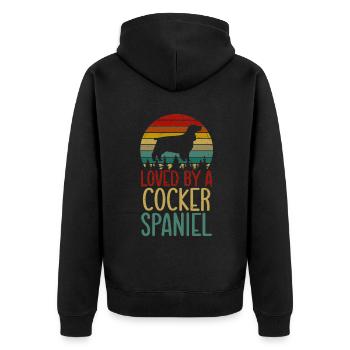 Cocker Spaniel Gifts - Unisex Premium Bio Zip Hoodie - Schwarz - Hinten - Nico (187cm)