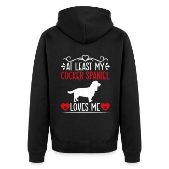 Cocker Spaniel Gifts - Unisex Premium Bio Zip Hoodie - Schwarz - Hinten - Nico (187cm)