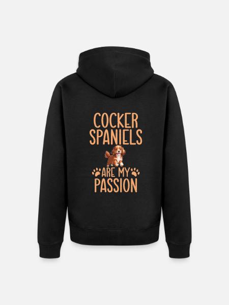 Cocker Spaniel Gifts - Unisex Premium Organic Zip Hoodie - black