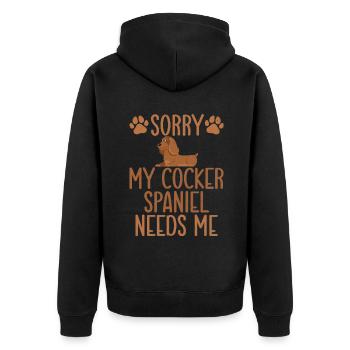 Cocker Spaniel Gifts - Unisex Premium Organic Zip Hoodie - black - Back - Nico (187cm)