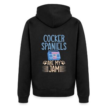 Cadeaux Cocker Spaniel - Veste à capuche bio Premium Unisexe - noir - Dos - Nico (187cm)