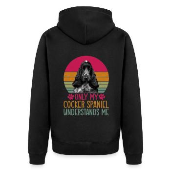 Cocker Spaniel Gifts - Unisex Premium Bio Zip Hoodie - Schwarz - Hinten - Nico (187cm)