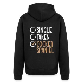 Cocker Spaniel Gifts - Unisex Premium Bio Zip Hoodie - Schwarz - Hinten - Nico (187cm)