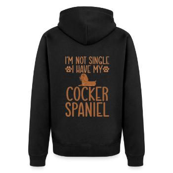 Cocker Spaniel Gifts - Unisex Premium Bio Zip Hoodie - Schwarz - Hinten - Nico (187cm)