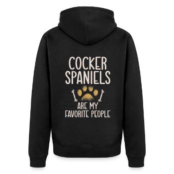 Cocker Spaniel Gifts - Unisex Premium Bio Zip Hoodie - Schwarz - Hinten - Nico (187cm)