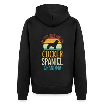 Cocker Spaniel Gifts - Unisex Premium Bio Zip Hoodie - Schwarz - Hinten - Nico (187cm)