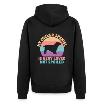 Cocker Spaniel Gifts - Unisex Premium Bio Zip Hoodie - Schwarz - Hinten - Nico (187cm)
