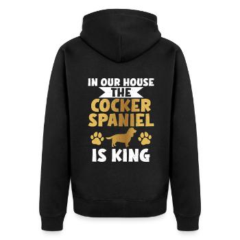 Cocker Spaniel Gifts - Unisex Premium Bio Zip Hoodie - Schwarz - Hinten - Nico (187cm)