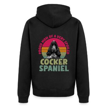 Cocker Spaniel Gifts - Unisex Premium Bio Zip Hoodie - Schwarz - Hinten - Nico (187cm)