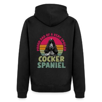 Cadeaux Cocker Spaniel - Veste à capuche bio Premium Unisexe - noir - Dos - Nico (187cm)