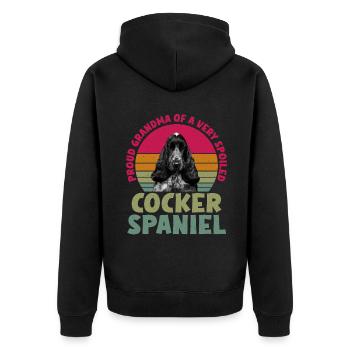 Cocker Spaniel Gifts - Unisex Premium Bio Zip Hoodie - Schwarz - Hinten - Nico (187cm)