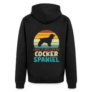 Cadeaux Cocker Spaniel - Veste à capuche bio Premium Unisexe - noir - Dos - Nico (187cm)